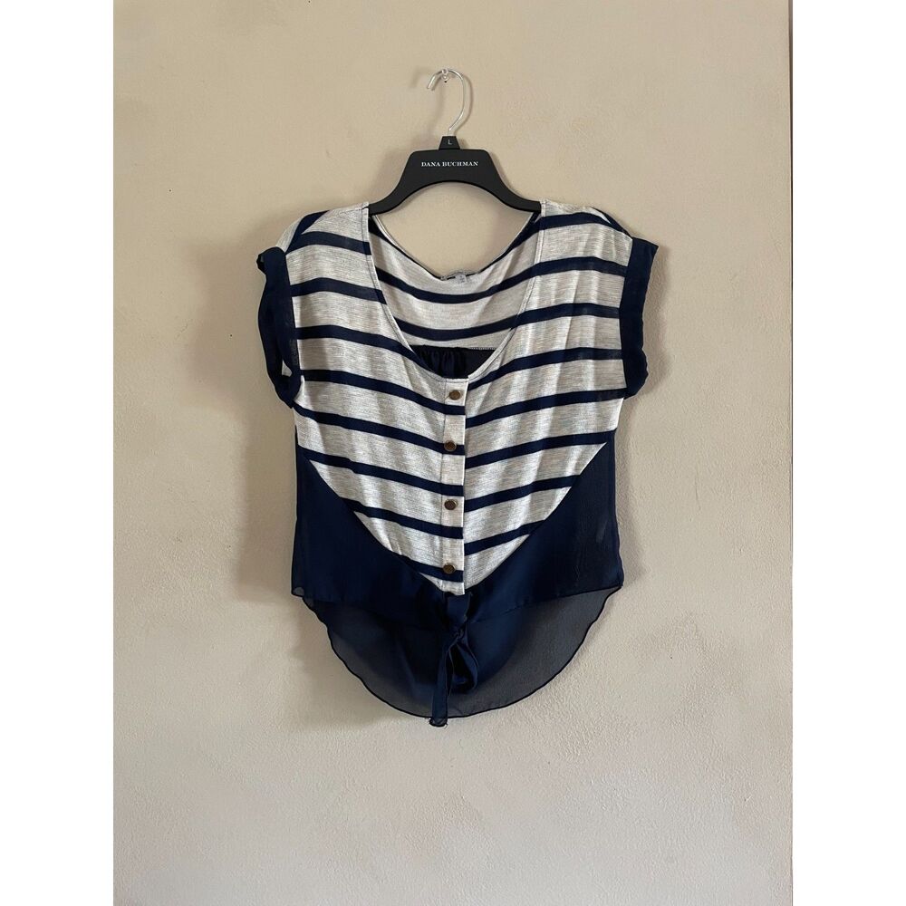 Navy Striped Blouse